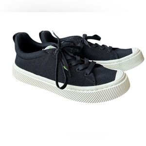 Cariuma IBI  Low Knit  Lace-Up Sneakers with White Ribbed Sole and Cap Toe 6